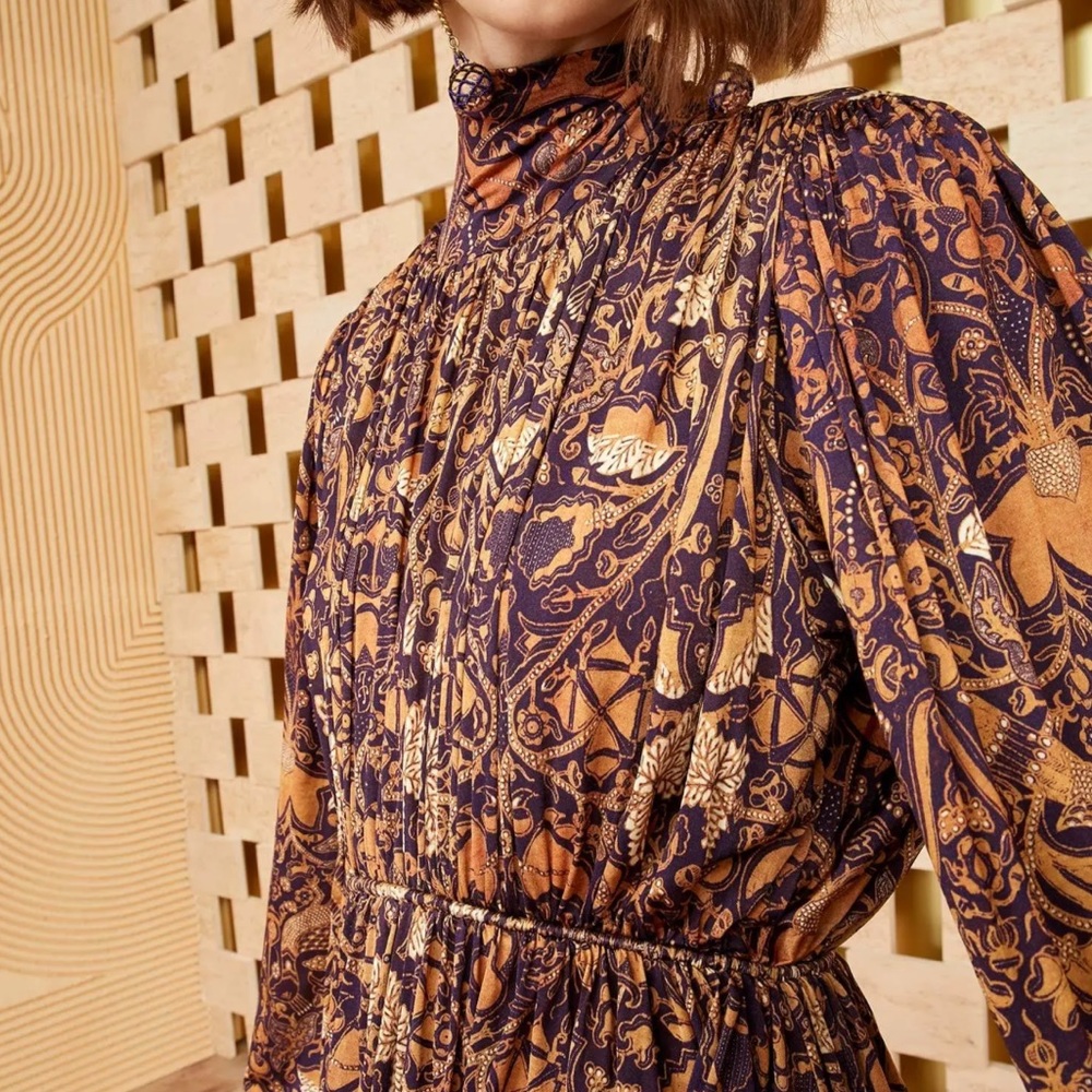 Ulla Johnson Mini Dress Small Wilhemina Celestial Orange Purple Floral Feminine - Picture 3 of 16